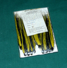 12 new Fulling Mill  Brass Tube flies black yellow 2.5"