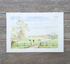 Dartmoor Original painting Signed Watercolour Landscape Vintage Devon 1993