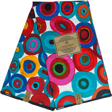 African Fabric Ankara White