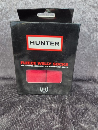 Hunter kids red fleece welly - red,