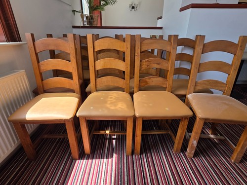 Wood ladder back dining chair - wood,