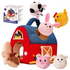 Barn W/Stuffed Farm Animals