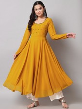Indian Women Georgette Yellow