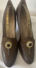 Vintage 1960s Brown Leather & Suede Court Shoes By Nil Simile - Size 7 