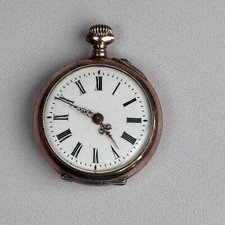 A GRUET AG SMALL POCKET WATCH CROWN MOON IMPORT MARK GERMAN IMPORT 0.800 SILVER