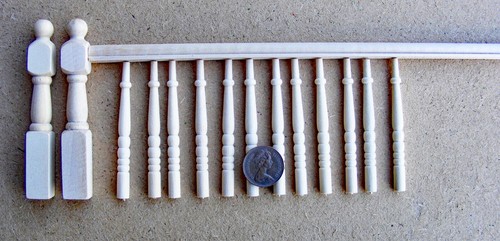 Dolls house bannister spindles - house,