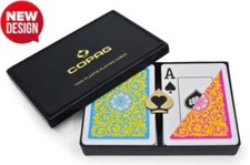 COPAG 1546 100% PLASTIC PLAYING CARDS - POKER SIZE JUMBO INDEX PINK/YELLOW