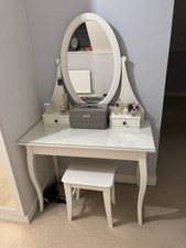 IKEA Hemnes White Dressing Table with mirror and stool 100x50cm