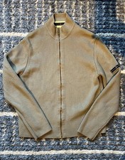 Vintage Stone Island Zip up Knitwear - 100% Wool - Denim, retro, Beige Colour
