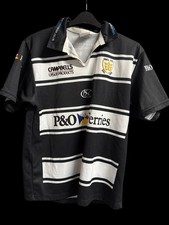 Hull FC 2009 Rugby League Home Shirt Black White Men's Medium M ISC READ