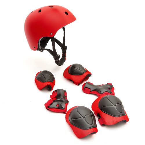 Kids helmet pads set red - kids, elbow