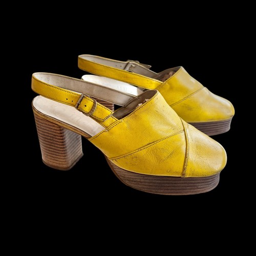 1970s yellow platform shoes - 1970s,