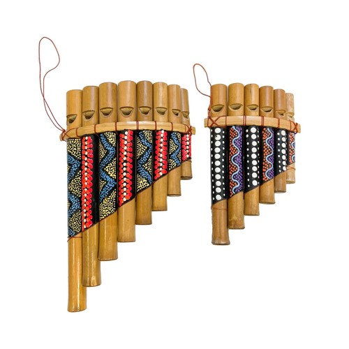 Bamboo pan pipe flute - bamboo, dot