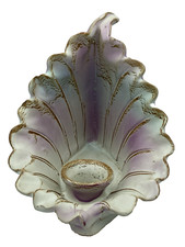 Vintage Studio Pottery Candle Holder 80's Pink Pastel Colours Unique Terracotta