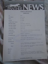 Panther Solo Technical Specifications brochure Oct 1988
