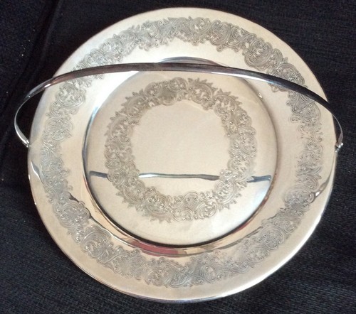 Vintage silver plated cake - silver,
