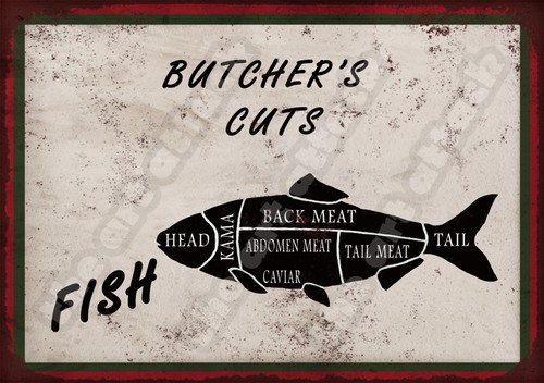 Butchers cuts metal - cuts, (fish)