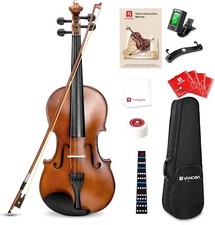 Natural 1/2 Size Acoustic Violin Set with Carry Case,Bow,Rosin for Kids Beginner