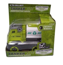 Green and white tanker - and,