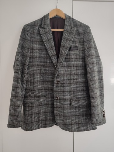 Mens grey check blazer m - mens, sz