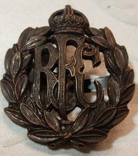 WW1 RFC ROYAL FLYING CORPS AIR FORCE BRONZE MILITARY OFFICERS CAP BADGE GENUINE