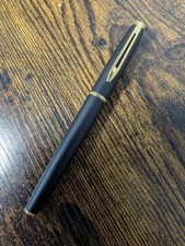 FINE WATERMAN HEMISPHERE MATTE BLACK FOUNTAIN PEN MED NIB VGC