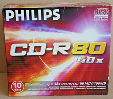 9 Factory Sealed Philips CD-R80 700MB / 80min. 48X . Unused in an Opened Box.