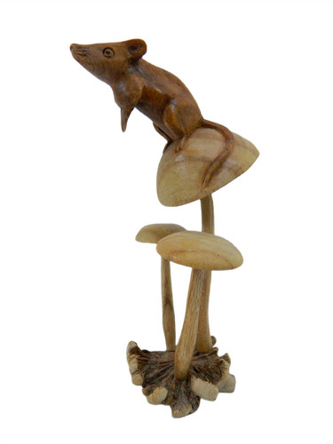 Wooden mouse rat mushroom - wooden,