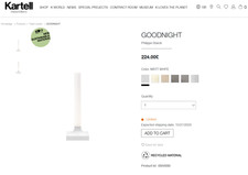 2x Philippe Starck Kartell Goodnight Lamp White Excellent Condition Italy