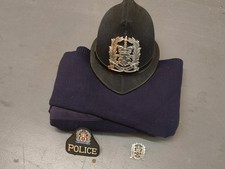 Genuine Vintage Hampshire Police Hat Black Bobby Hat With XXXL Jumper And Patch 