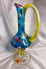 Lovely Vintage Royo, Spanish Art Glass  Hand Blown Ewer  / Jug / Vase