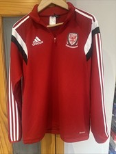 WALES 2014/2015 FOOTBALL TRACK  JERSEY 1/4 Zip ADIDAS M