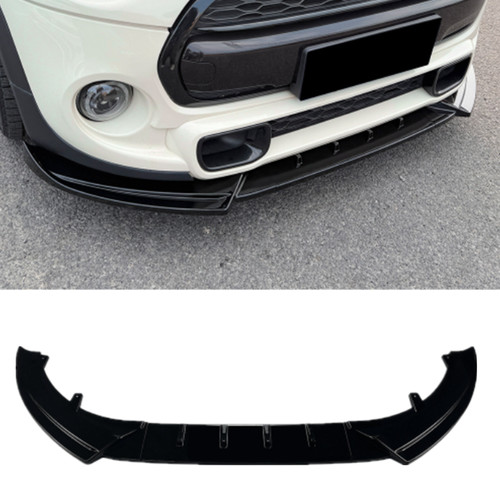 Car black front bumper lip - black,