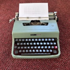 Vintage Olivetti Lettera 32 typewriter duck-egg blue Carry Case (made in Spain)