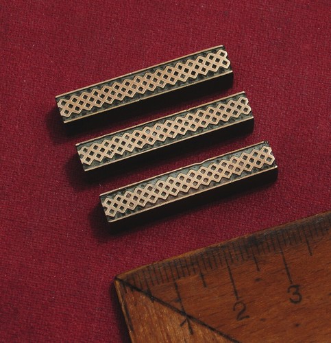 Line brass ornament - 3x,