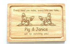 2 x French Bulldog Wood