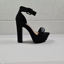 New Look Womens Platform Sandals EU 38 /UK 5 Black Embellished Suede 