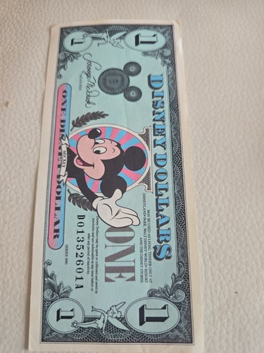 Title 1990 disney dollar 1 - disney, $1