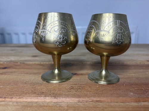 Vintage epns brass goblets - epns,
