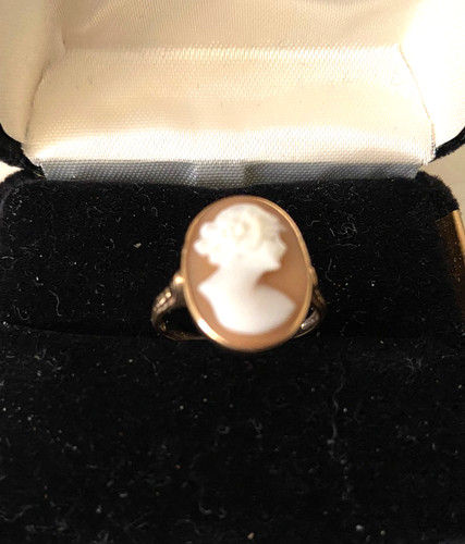 Vintage 1940s 10k gold cameo - vintage,