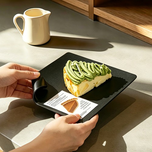 Square dessert plate curled - dessert,