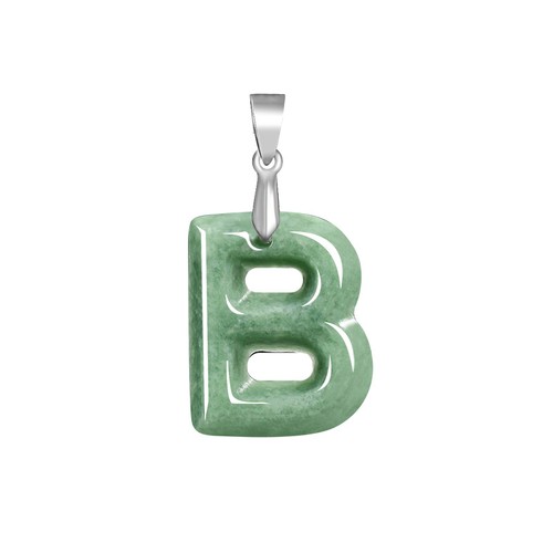 Myanmar jadeite letter pendant - letter,
