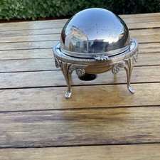Vintage Silver Plated Roll Top