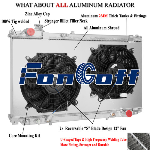 Row radiator shroud fan - radiator, for