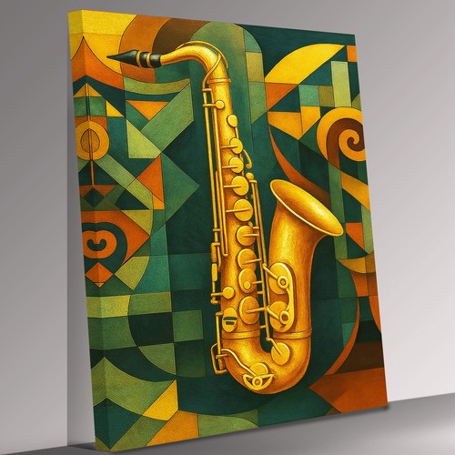 Saxaphone cubism art syle - saxaphone,