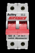 ASHLEY 100 AMP DOUBLE POLE MAIN SWITCH DISCONNECTOR SUPASAFE DP100/2