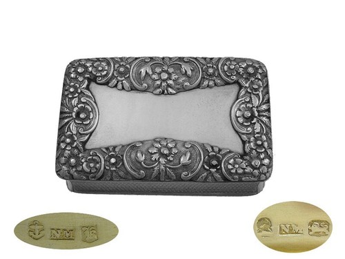 Victorian silver table snuff - silver,