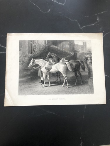 Original old antique print - old,