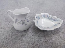 Wedgewood Angela Bone China Milk Jug And Small dish.