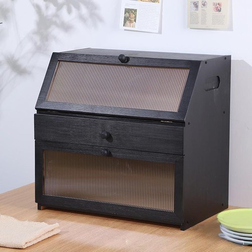 Bamboo bread bin case kitchen - bin,